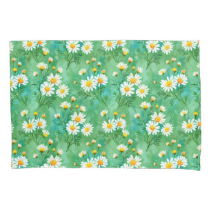 Daisy Whispers – Watercolor Meadow Pattern Pillow Case