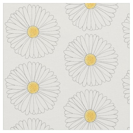 Daisy White Yellow Daisies Flower Floral Print Fabric