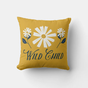 Daisy Wild Child Throw Pillow