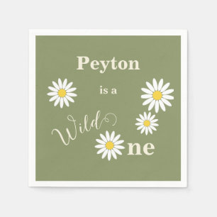 Daisy Wild One First Birthday Napkins