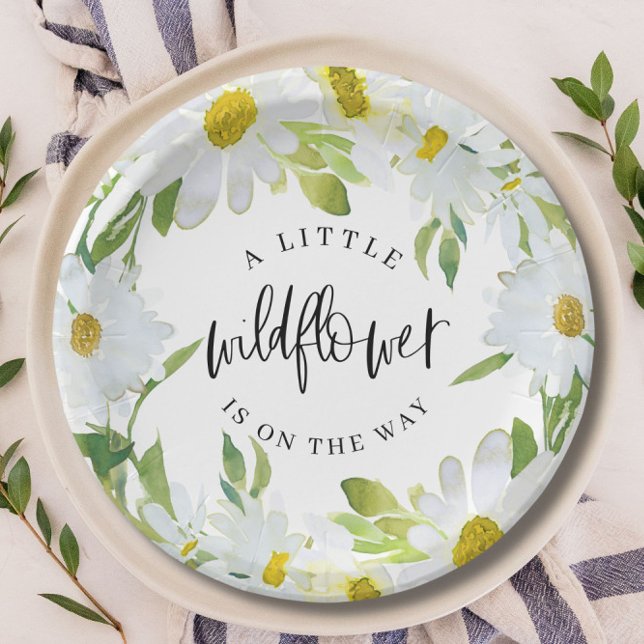 Daisy Wildflower Baby Shower Summer floral Paper Plates (Creator Uploaded)