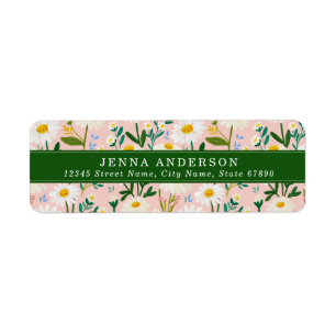 Daisy Wildflower Background Address Label