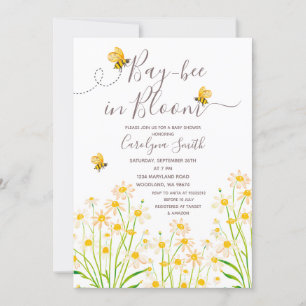 Daisy Wildflower Bay Bee in Bloom Baby Shower Invitation