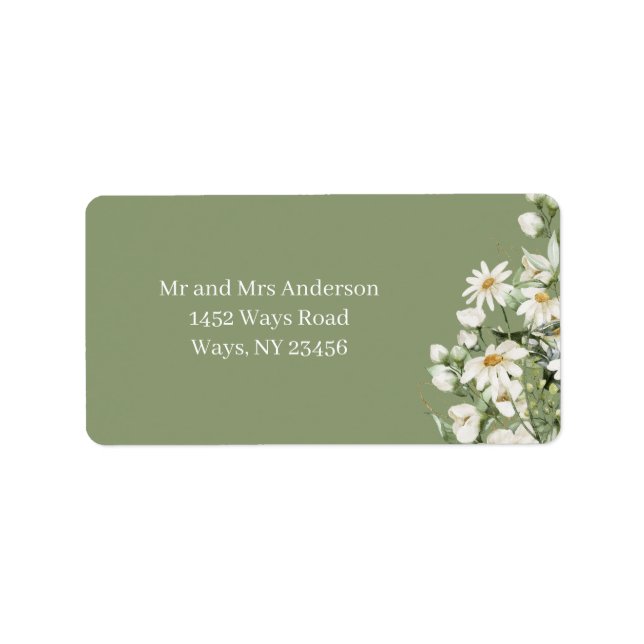 Daisy Wildflower Boho Address Label (Front)