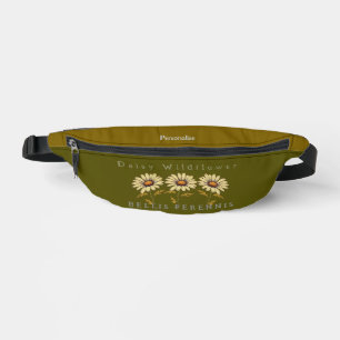 Daisy Wildflower Botanical Bellis Perennis Green Fanny Pack