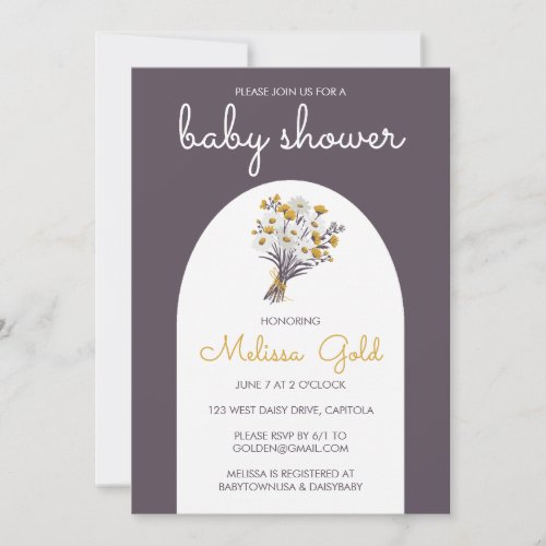 Daisy Wildflower Bouquet BABY SHOWER CUSTOM Invitation