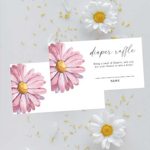Daisy Wildflower diaper raffle Enclosure Card