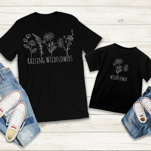 Daisy Wildflower Girl Daughter Mama Mini Outfits T_Shirt