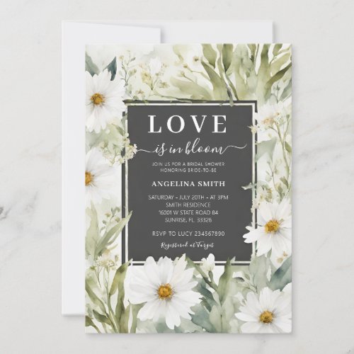 Daisy Wildflower Love is in Bloom Bridal Shower Invitation