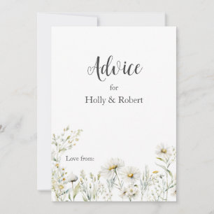 Daisy Wildflower Wedding  Advice Card