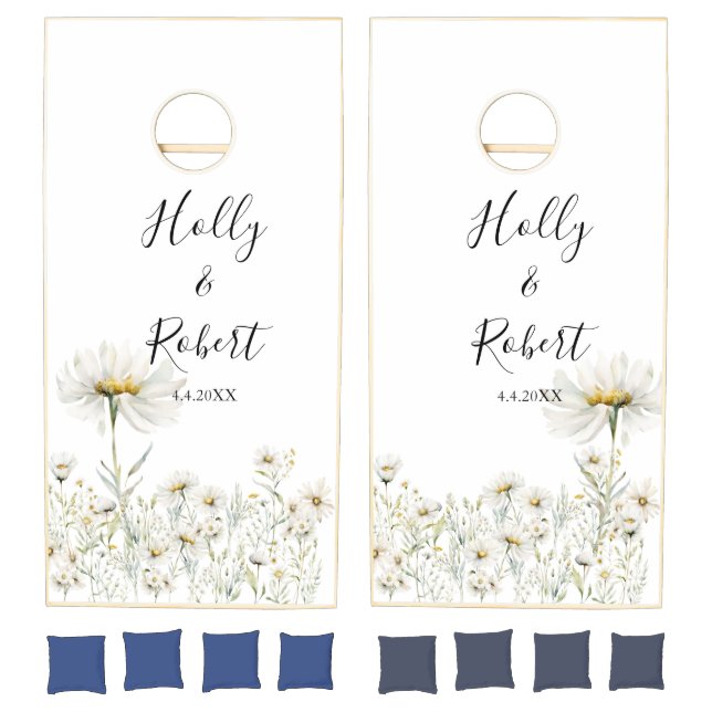 Daisy Wildflower Wedding Cornhole Set (Set)