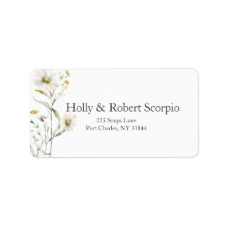 Daisy Wildflower Wedding Label