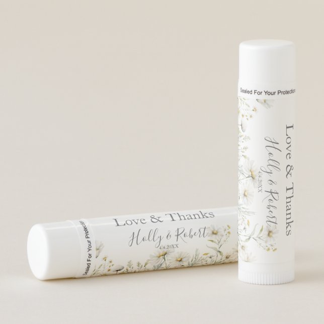Daisy Wildflower Wedding Lip Balm (Front)