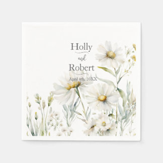 Daisy Wildflower Wedding Napkins