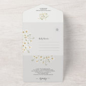 Daisy Wildflower Wedding Qr code Rsvp All In One Invitation (Outside)