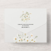 Daisy Wildflower Wedding Qr code Rsvp All In One Invitation (Back)