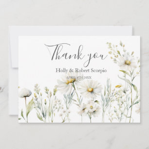 Daisy Wildflower Wedding Thank You