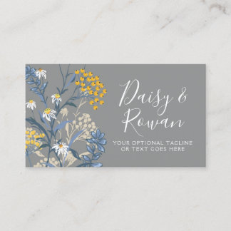 Daisy Wildflower & Yellow Rowan Berries Floral Business Card