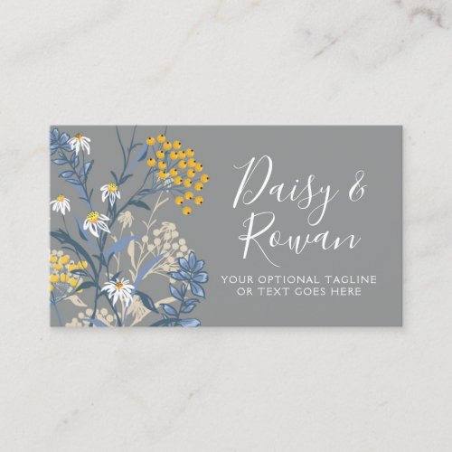 Daisy Wildflower  Yellow Rowan Berries Floral Business Card