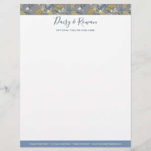 Daisy Wildflower & Yellow Rowan Berries Floral Letterhead