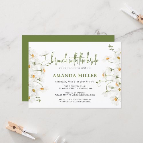 Daisy Wildflowers Bridal Shower Brunch invitation