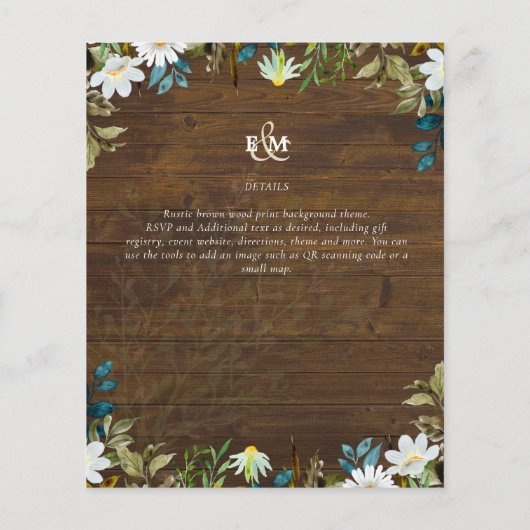 Daisy Wildflowers Greenery Wedding (Back)