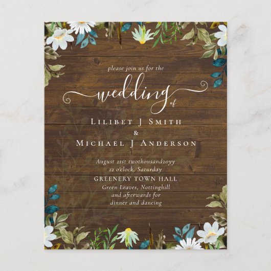 Daisy Wildflowers Greenery Wedding (Front)