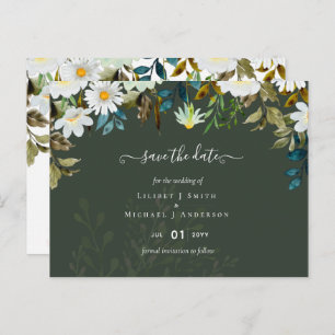 Daisy Wildflowers Greenery Wedding Postcard