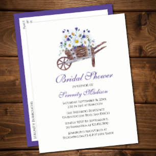 Daisy Wildflowers Watercolor Floral Bridal Shower Invitation Postcard