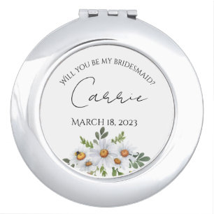 Daisy will you be my bridesmaid? compact mirror