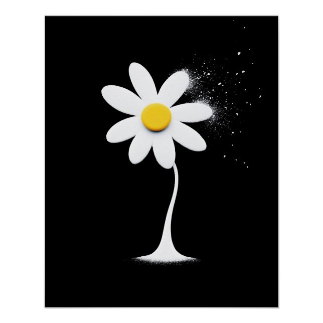 Daisy With Black Background Poster (Front)