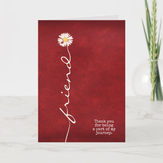 daisy with ladybugs for friend thank you card (Front)