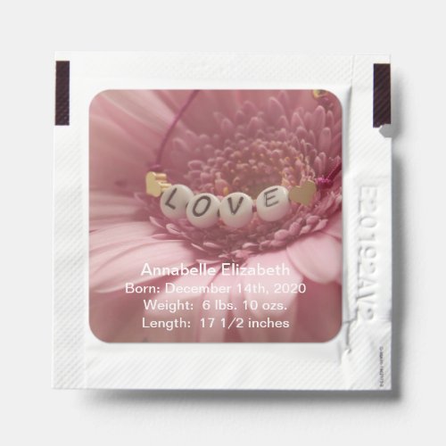 Daisy with LOVE Bracelet _ New Baby Announcement Hand Sanitizer Packet