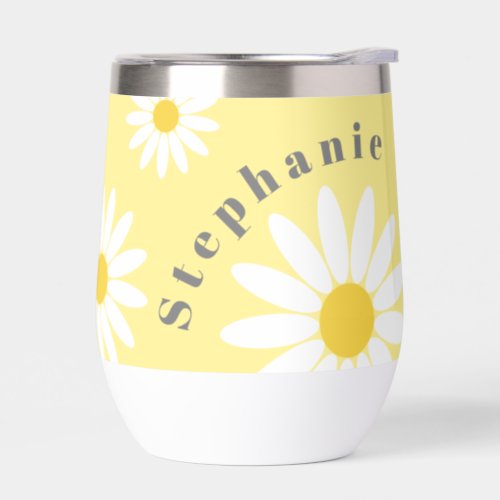 Daisy with Name Thermal Wine Tumbler