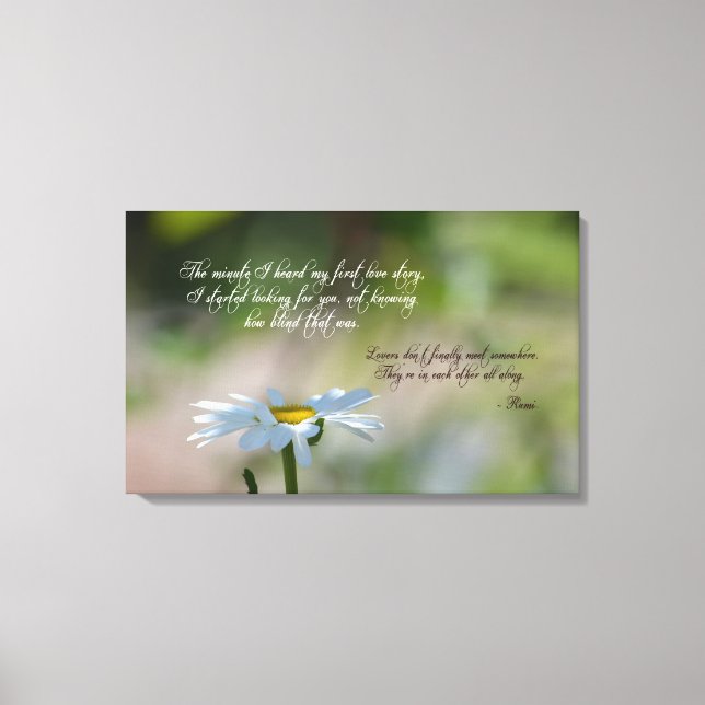 Daisy with Quote Canvas Print (Front)