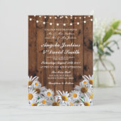 Daisy Wood Wedding Rustic Floral Light Invitations (Standing Front)