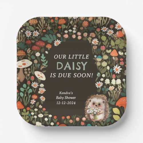 Daisy Woodland Animal Forest Baby Shower Paper Plates