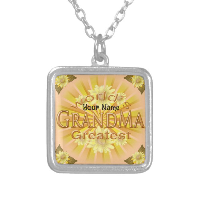 Daisy World's Greatest Grandma necklace  (Front)