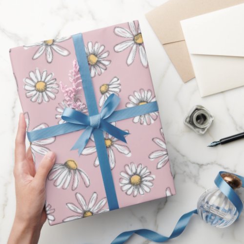 Daisy Wrapping Paper _ Pink