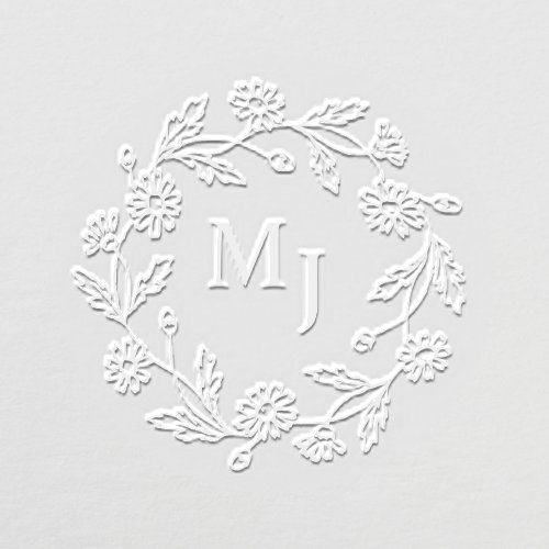 Daisy Wreath 2 Monogram Embosser