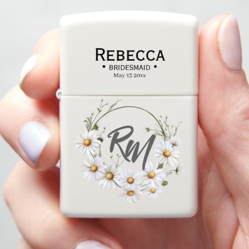 Daisy Wreath Monogram Zippo Lighter