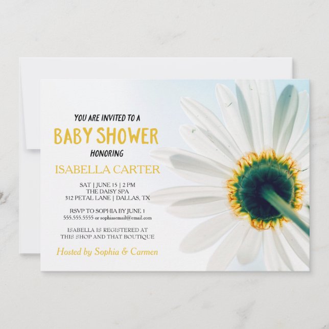 Daisy | Yellow | Baby Shower Invitation (Front)
