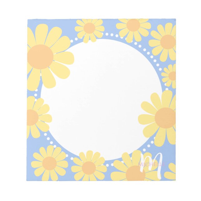 Daisy Yellow Blue Notepad (Front)