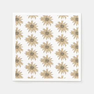 Daisy Yellow Flower Painting Pattern Napkins