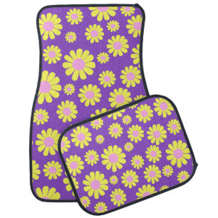 Daisy Yellow Purple Car Floor Mat