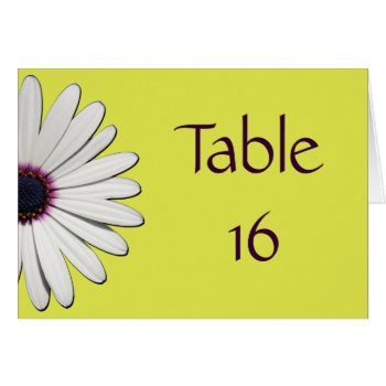 Daisy Yellow Wedding Table Number Folded Cards by TwoBecomeOne at Zazzle