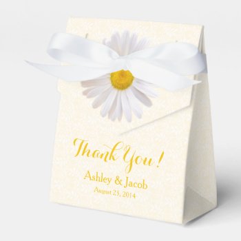Daisy Yellow White Lace Wedding Thank You Favor Boxes by wasootch at Zazzle
