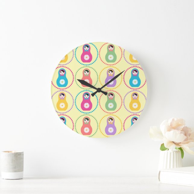 Daisyflower Matryoshka Large Clock (Home)