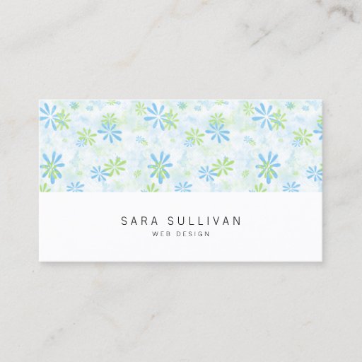 Customizable Daity Pastel Floral Web Design Business Card