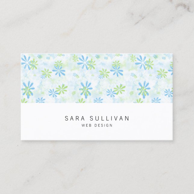 Daity Pastel Floral Web Design Business Card (Front)